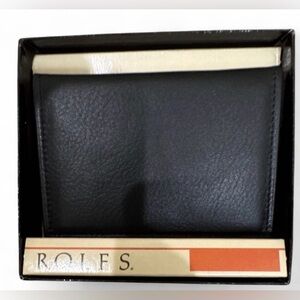 Rolfs Black Leather Card & Key Wallet